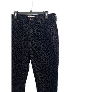 Madewell 9" Mid-Rise Skinny Jeans: Flocked Leopard Animal Edition sz 31 Mob Wife